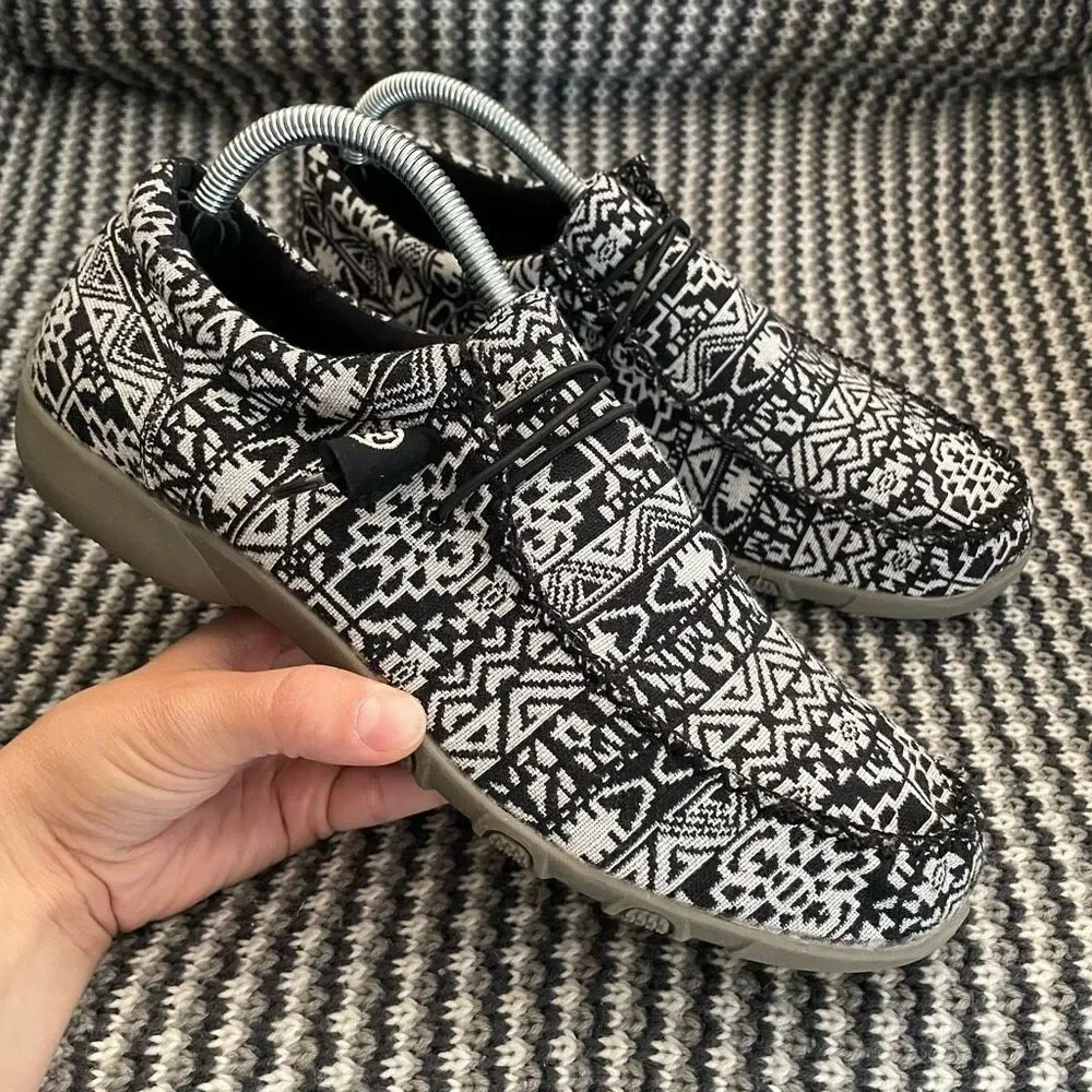 Roper Chillin black/white driving moc loafer women’s shoe size 10
